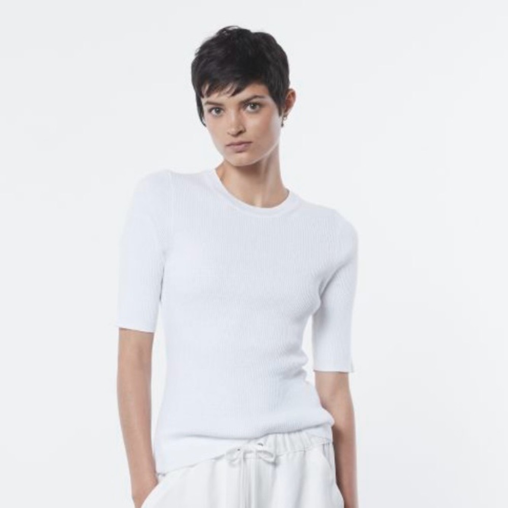 Enza Costa Linen Knit Half Sleeve Top